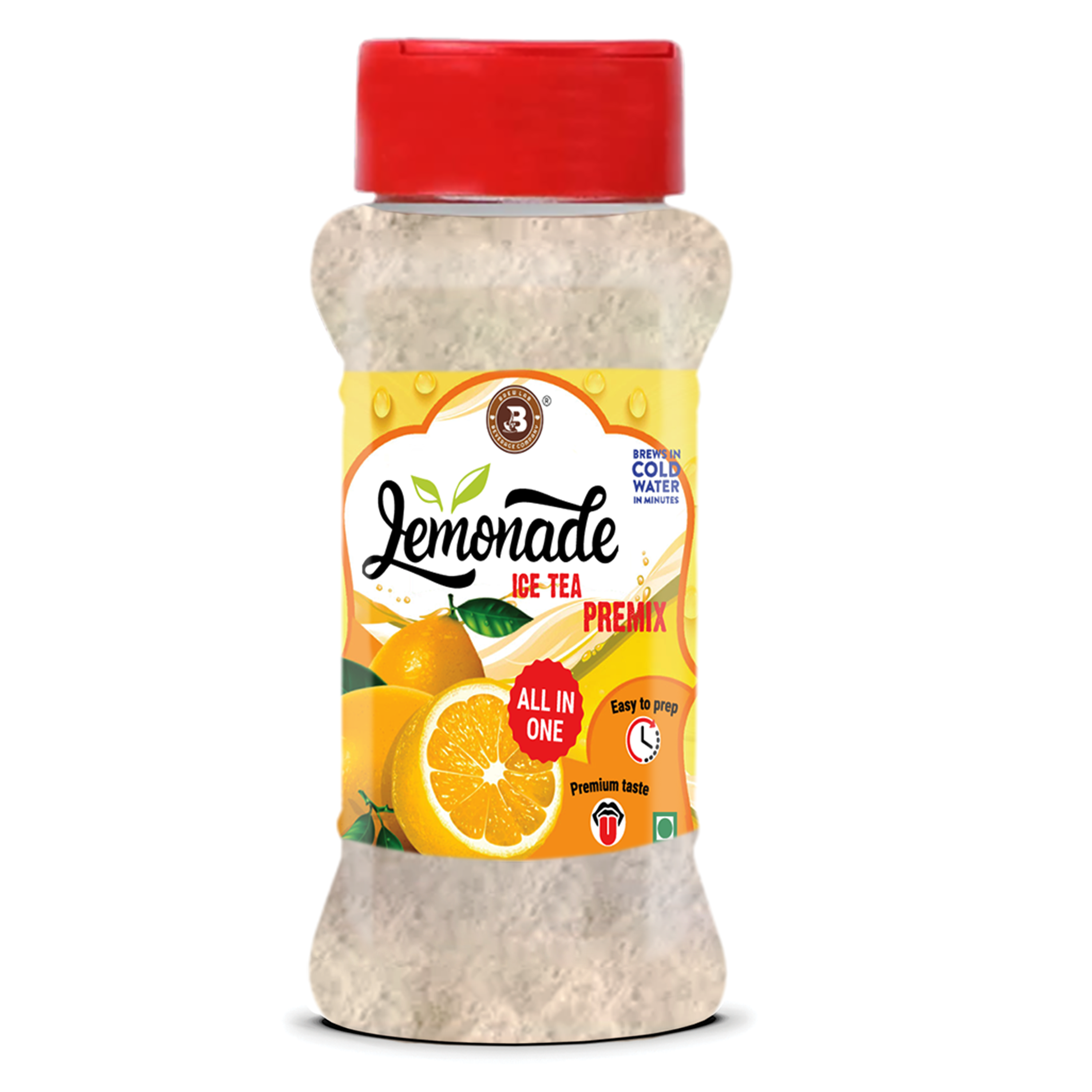 Brew Lab Lemonade Ice Tea Premix | Natural Lemon Flavor | Build Immunity & Digestion Lemon Iced Tea Plastic Bottle (100 g)