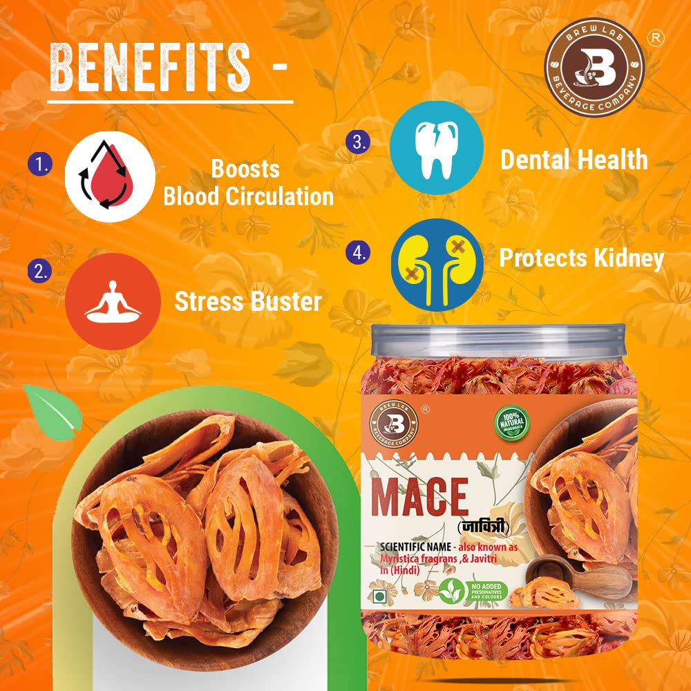 Brew Lab Mace (Javitri) | Boost Blood Circulation | Sabut Gram Masala-100gm
