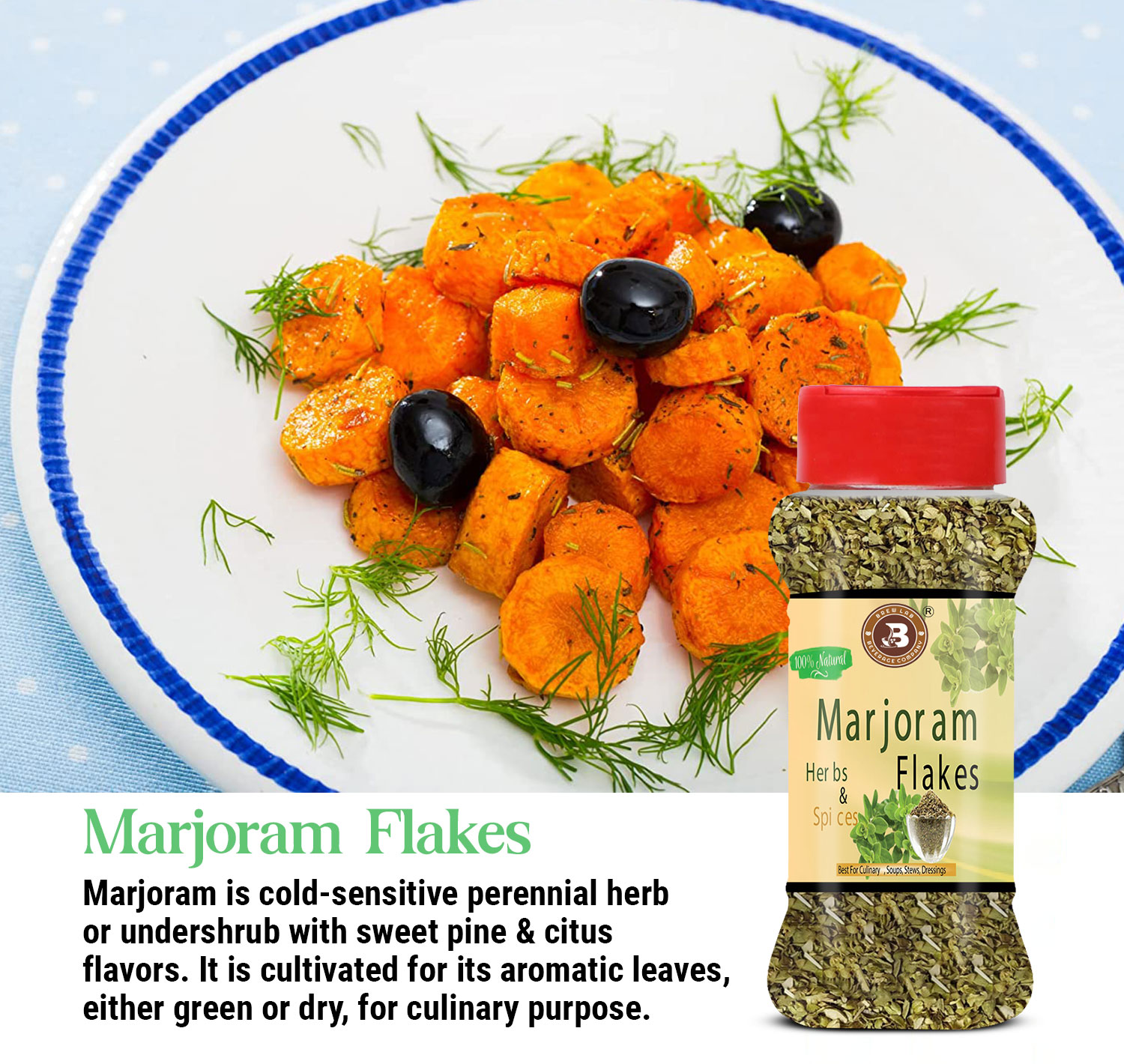 Brew Lab Marjoram Herbs | Oregano | For Pizza, Pasta & Chai (50 g)