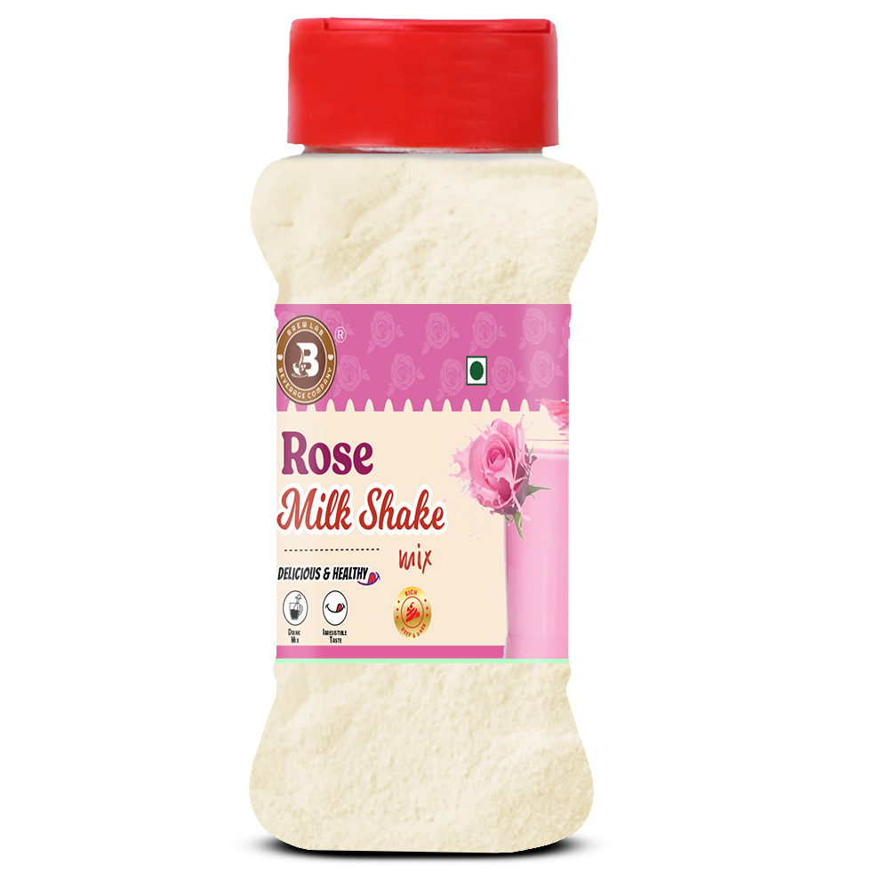 Brew Lab Milkshake Mix Powder Rose Flavor Refreshing & Nutritious Instant Drink Mix 100 g