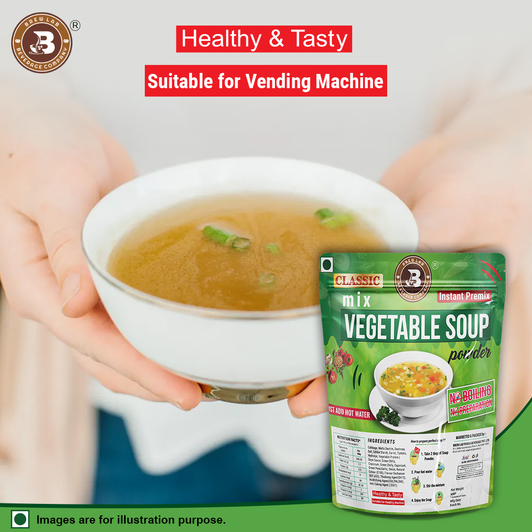 Brew Lab Mix Veg Soup + Hot & Sour Soup Powder Combo | Just Add Hot Water Rich In Protein 50g X 2 (Pack of 2, 100 g)