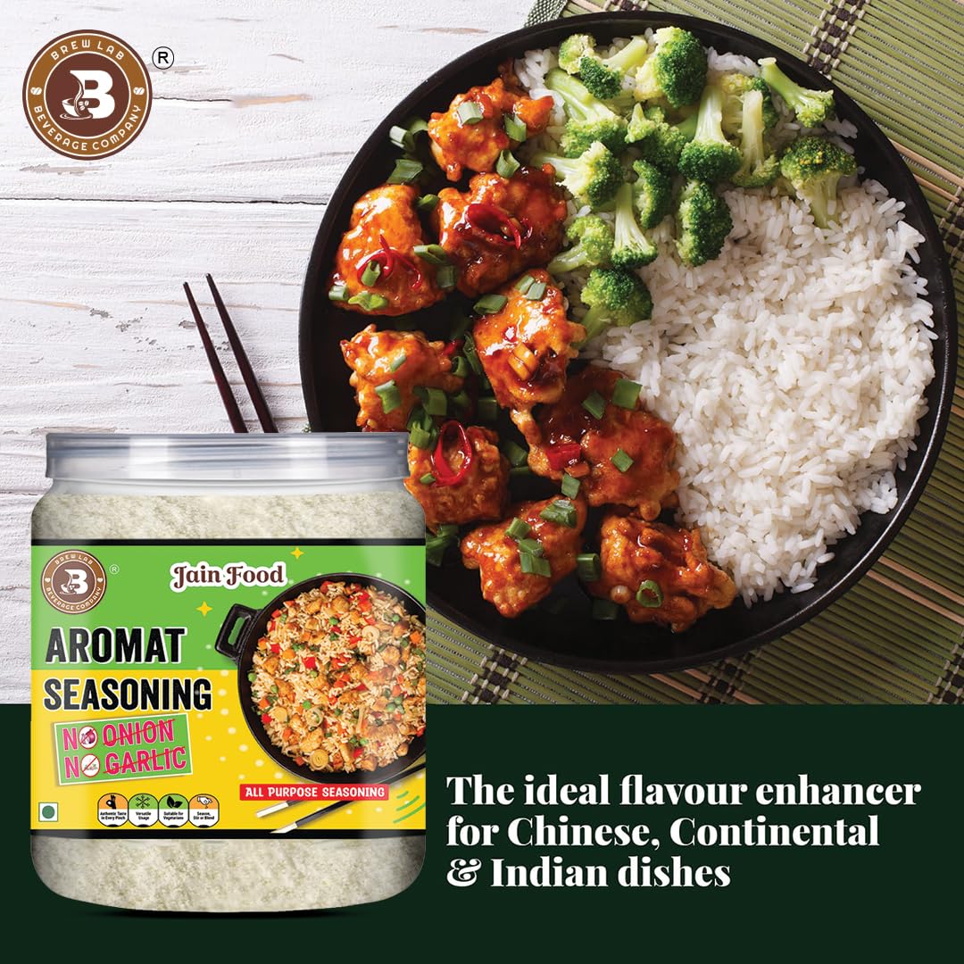 Brew Lab NO Onion No Garlic Aromat Seasoning | Ideal For Jain Food | Flavor Enhancer 