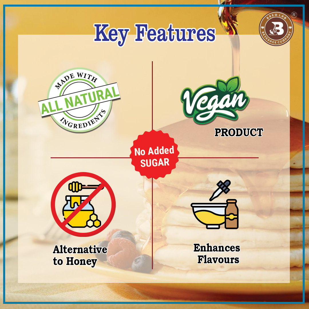 Brew Lab Pancake Syrup 400 ml | Vegan & Gluten Free | No Refined Sugar | Plant Based Maple Syrup | (400 ml, Pack of 1)