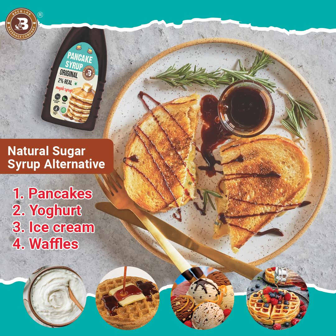 Brew Lab Pancake Syrup 400 ml | Vegan & Gluten Free | No Refined Sugar | Plant Based Maple Syrup | (400 ml, Pack of 1)