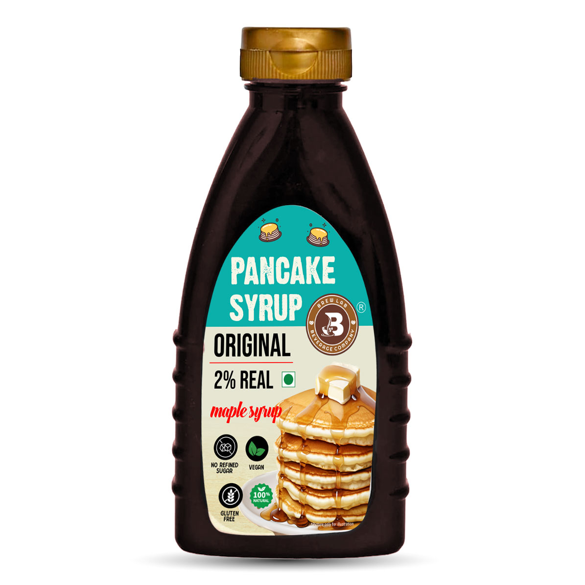 Brew Lab Pancake Syrup 400 ml | Vegan & Gluten Free | No Refined Sugar | Plant Based Maple Syrup | (400 ml, Pack of 1)