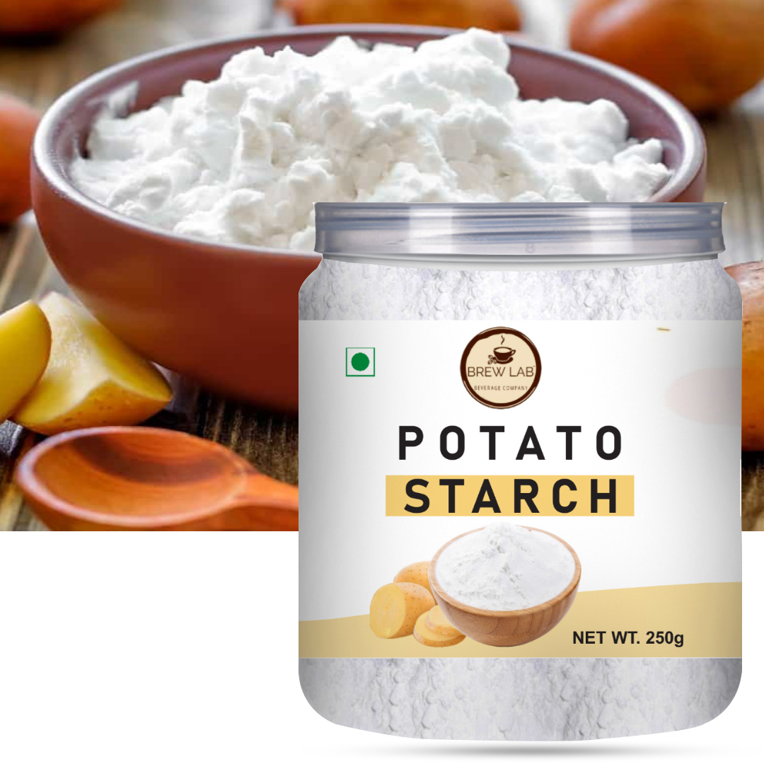Brew Lab Potato Starch Powder, Vegan, Gluten Free for Potato Snacks, bakery, breading, meat coating Baking Powder-250 gm