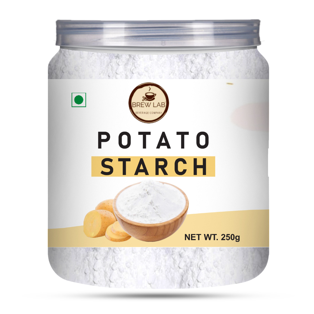 Brew Lab Potato Starch Powder, Vegan, Gluten Free for Potato Snacks, bakery, breading, meat coating Baking Powder-250 gm