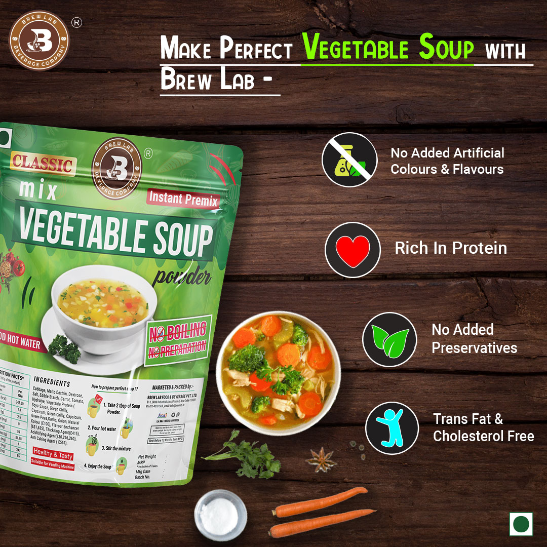 Brew Lab Soup Combo of Mix Veg50gm+Hot & Sour Soup-50g+Sweet Corn Soup-50 gm Powder Mix Instant Premix (Pack of 3, 150 g)