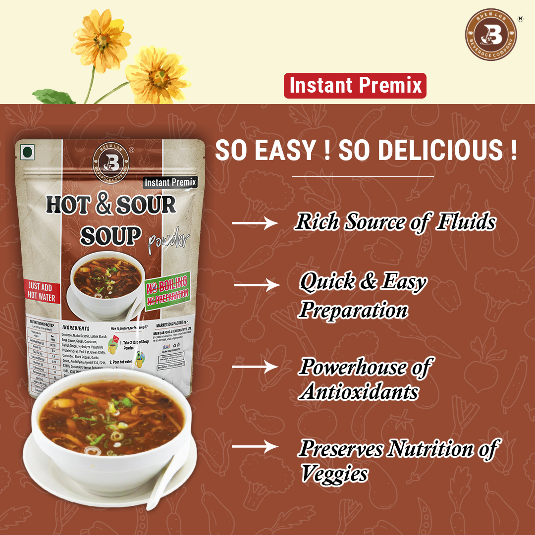 Brew Lab Soup Combo of Mix Veg50gm+Hot & Sour Soup-50g+Sweet Corn Soup-50 gm Powder Mix Instant Premix (Pack of 3, 150 g)
