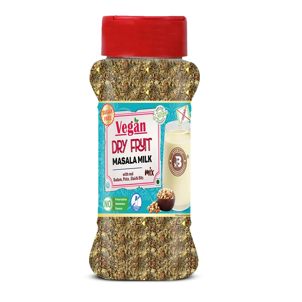 Brew Lab Sugar Free Vegan Dry Fruit Masala Milk | Plant Based & Lactose Free Milk Powder | (100 g)