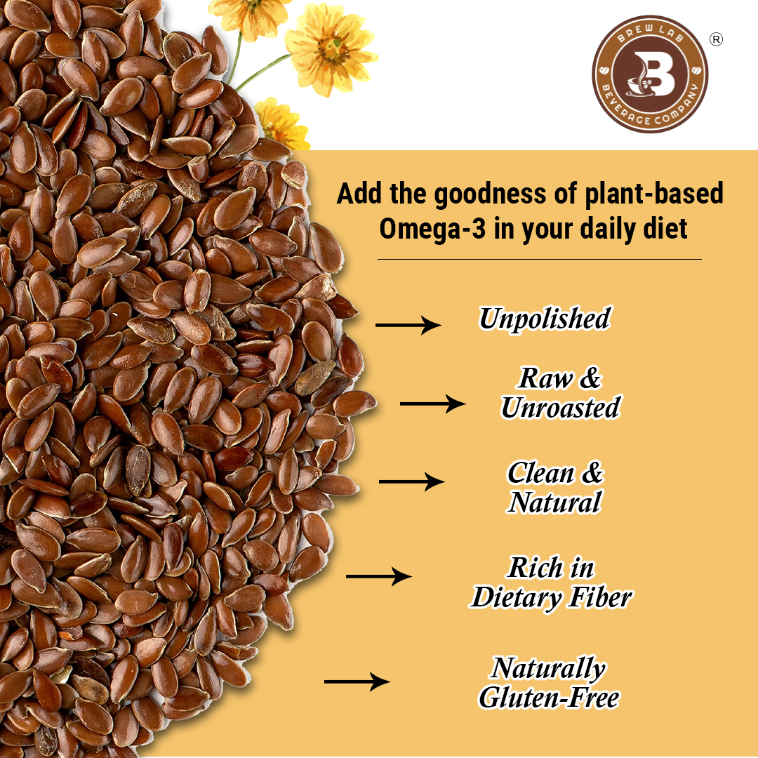 Brew Lab Unpolished Flax Seed | Alsi Seed Rich Source Of Fibre | Good For Heart | Brown Flax Seeds (100 g)