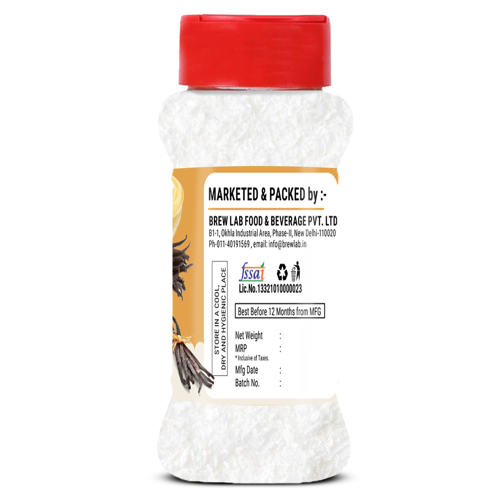 Brew Lab Vanilla Flavor Custard Powder | For Fruit Salad, Pudding, Milkshake & Desserts - 100 g