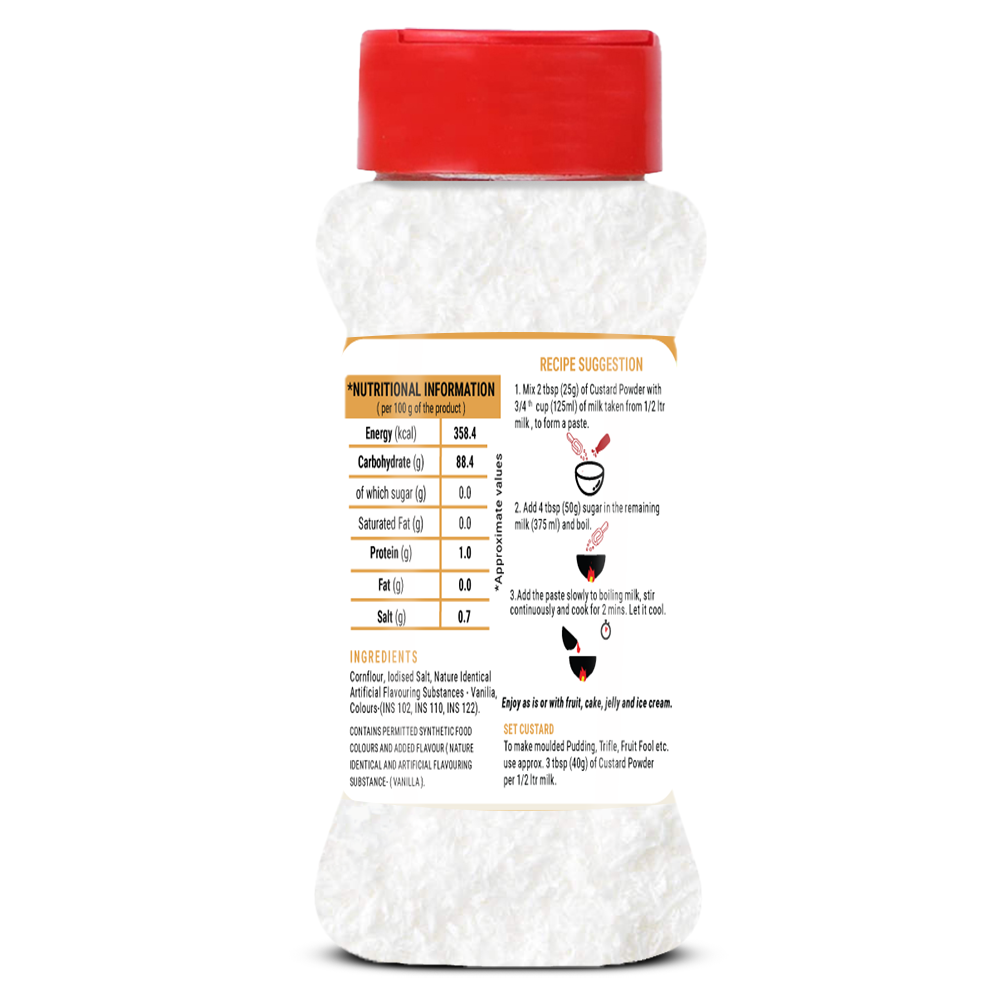 Brew Lab Vanilla Flavor Custard Powder | For Fruit Salad, Pudding, Milkshake & Desserts - 100 g