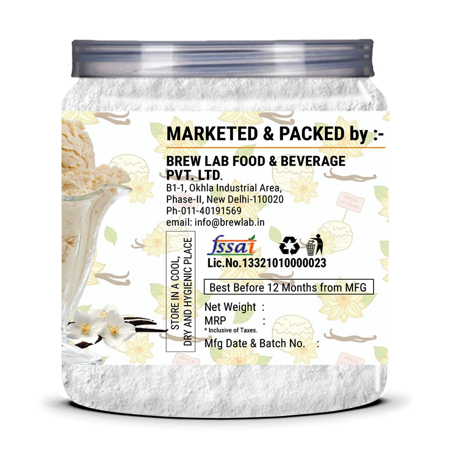 Brew Lab Vanilla Ice Cream-250G & Dark Chips-100G Combo-350g 350 g (Pack of 2)