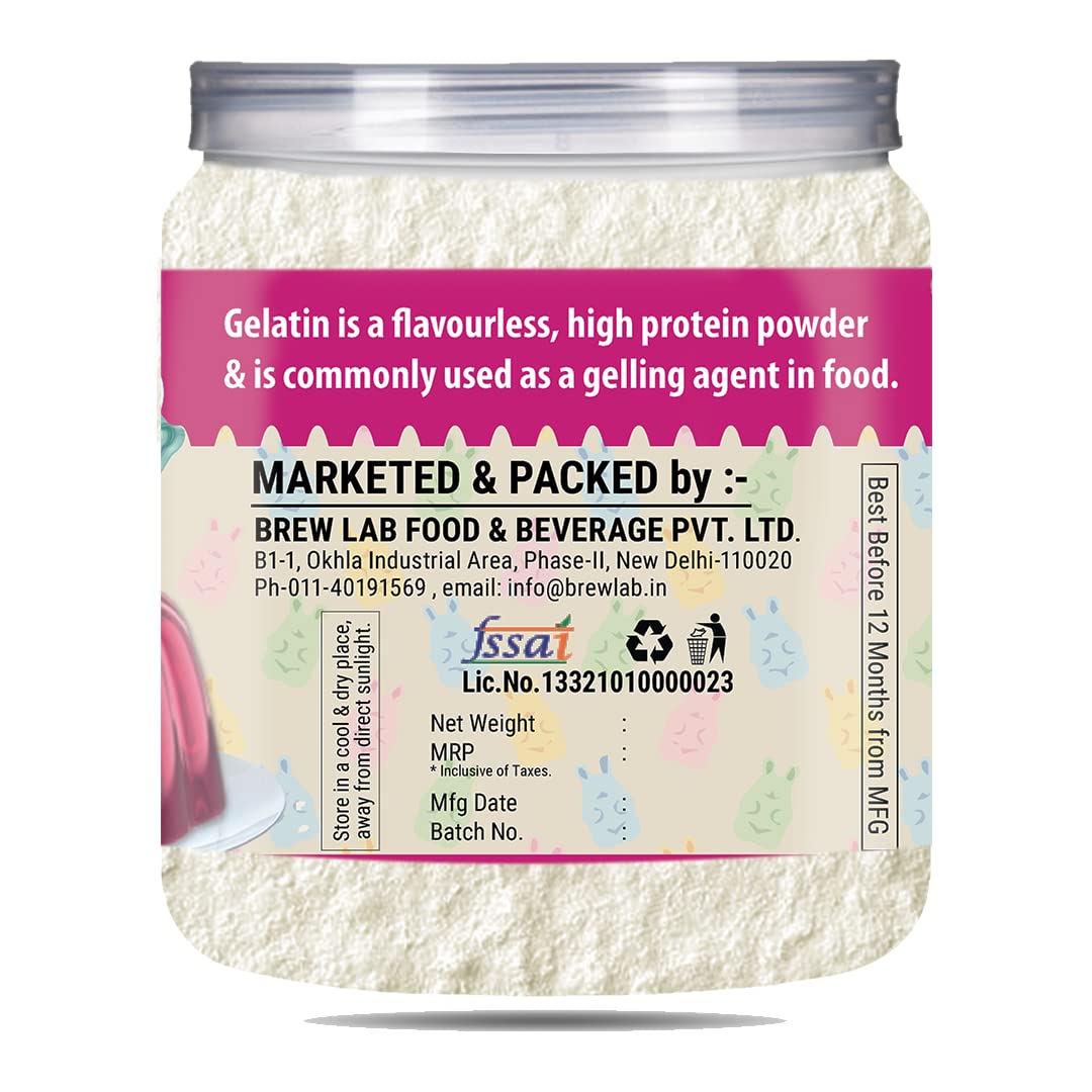 Brew Lab Veg Gelatin Powder | A Vegan Product | Perfect for Making Jelly Gelatin Powder(100GM)