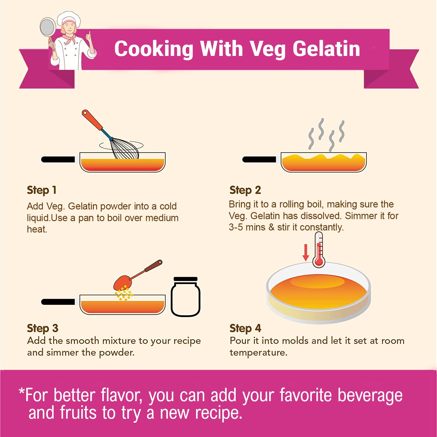 Brew Lab Veg Gelatin Powder | A Vegan Product | Perfect for Making Jelly Gelatin Powder(100GM)