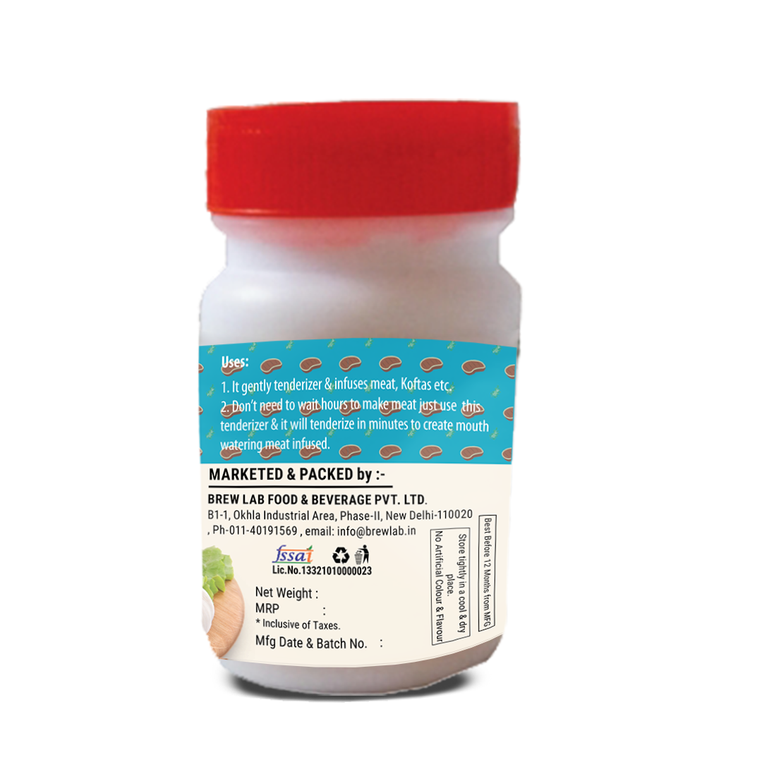 Brew Lab Veg & Gluten Free Tenderizer Powder for Softening Meat, Koftas | BBQ Rub-50g  (50 g)