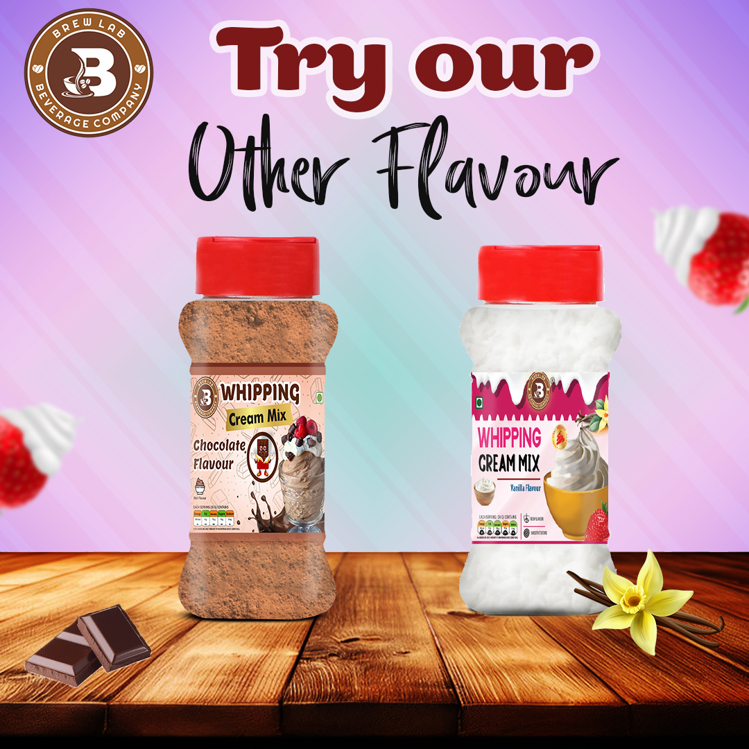 Brew Lab Whipping Cream Powder Mix Strawberry Flavour Perfect For Cake, Dessert, & More Topping (100 g, Strawberry)